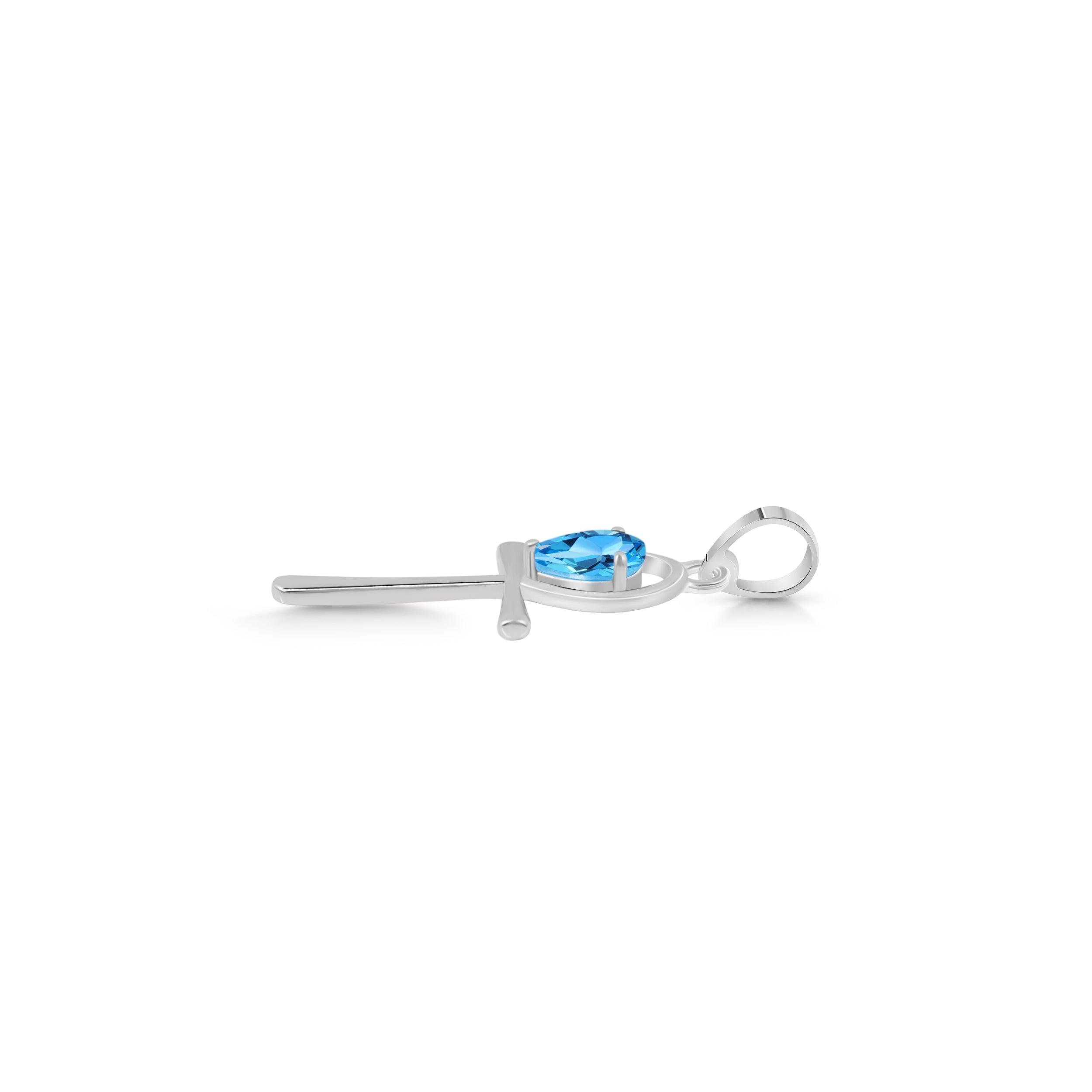 Swiss Blue Topaz Pendant-(SBTZ-SN-168.)